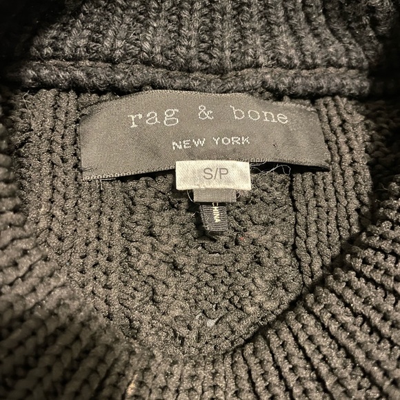 Rag & Bone nala fisherman cable knit wool pullover with nylon - Picture 4 of 5